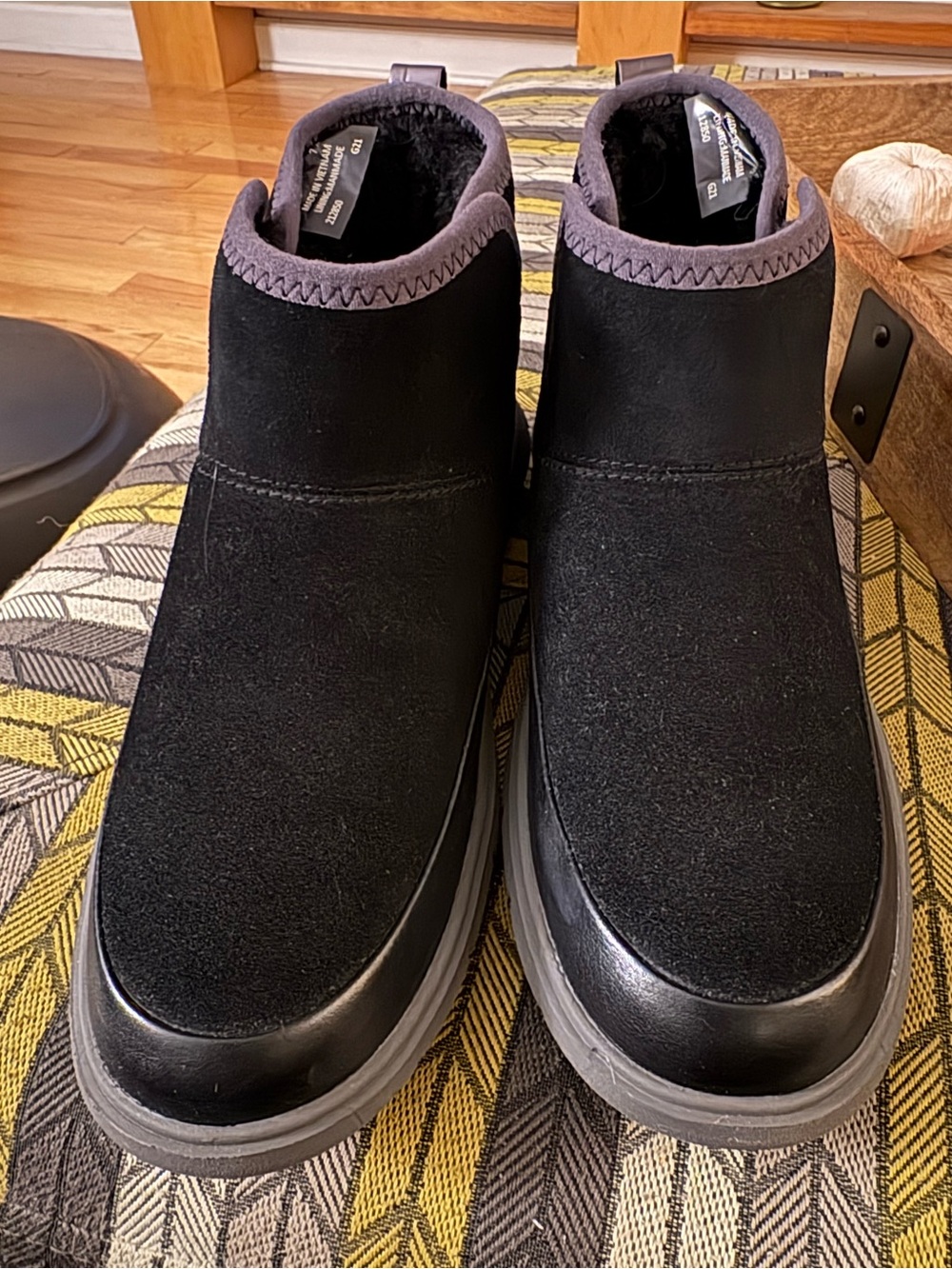 Cole Haan Black Suede & Leather Ankle Booties